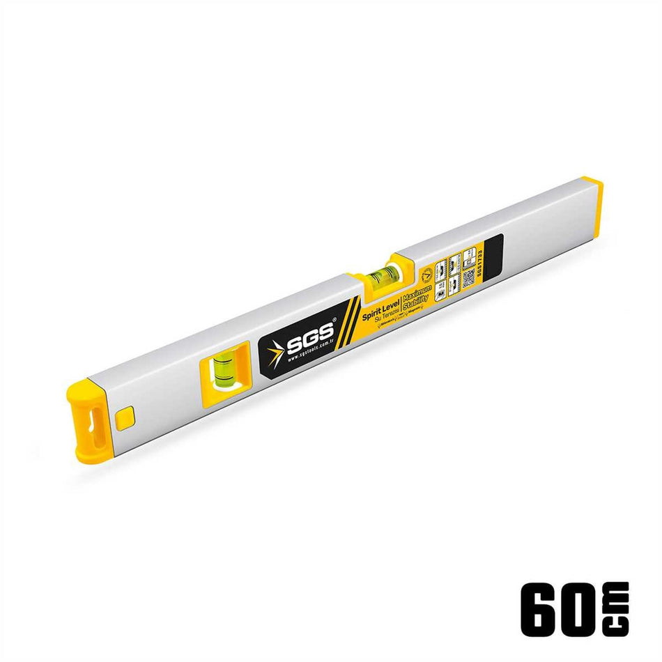 Nivelă aluminiu profesională, 60 cm cu 2 indicatori, SGS
