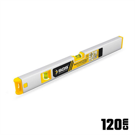 Nivelă aluminiu profesională, 120 cm cu 2 indicatori, SGS