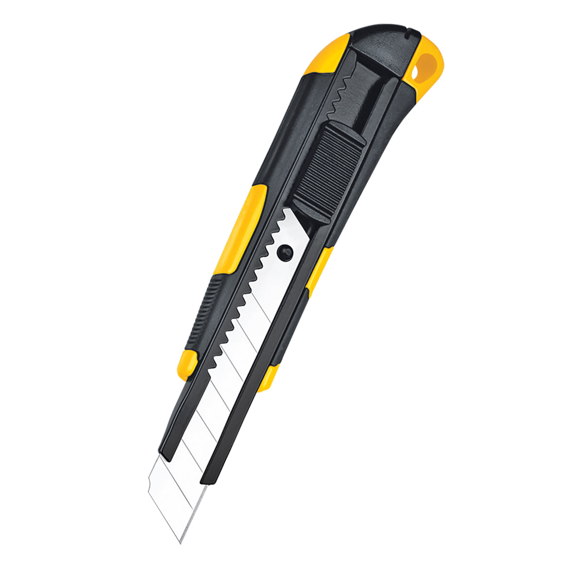 Cutter profesional SGS AL-TPR 18 mm – Corp aluminiu, șină metalică, grip ergonomic, blocare sigură