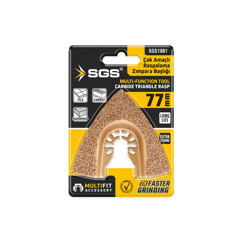 Pânză diamantată triunghiulară multifuncțională SGS, 77 mm, pentru șlefuire și răzuire ceramică / ciment / lemn
