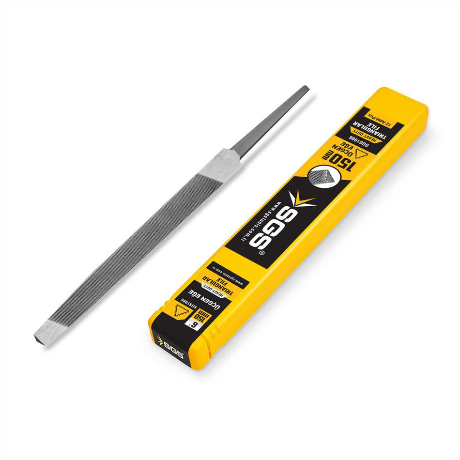 Pilă triunghiulară HEAVY DUTY (groasă) 6” / 150 mm, set 12 buc, SGS