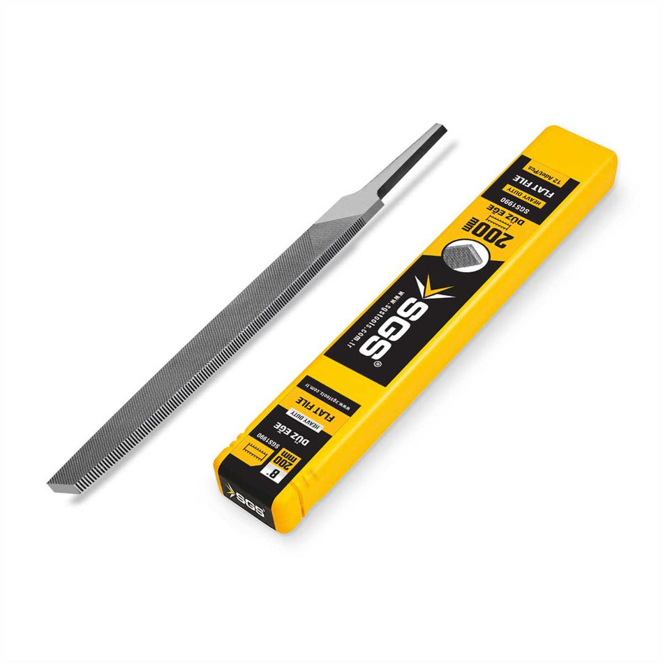 Pilă plată HEAVY DUTY (groasă) 8” / 200 mm, oțel tratat, set 12 buc, SGS