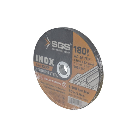 Disc abraziv debitare Professional, inox și oțel, 180 x 1,6 x 22,23 mm, 8.500 rpm, SGS2151