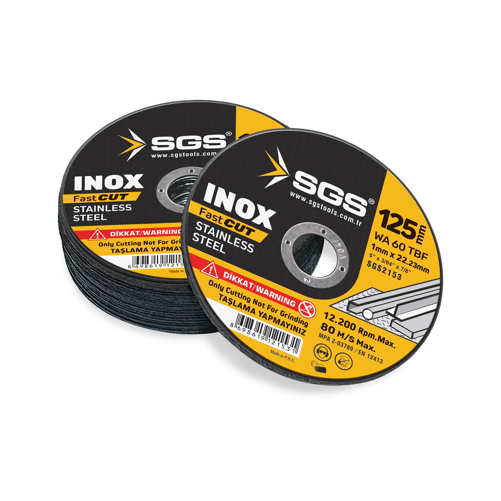 Disc abraziv debitare Professional, inox și oțel, 125 x 1 mm x 22,23 mm, 12.200 rpm, SGS2153