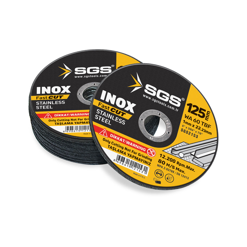 Disc abraziv debitare Professional, inox și oțel, 125 x 1 mm x 22,23 mm, 12.200 rpm, SGS2153