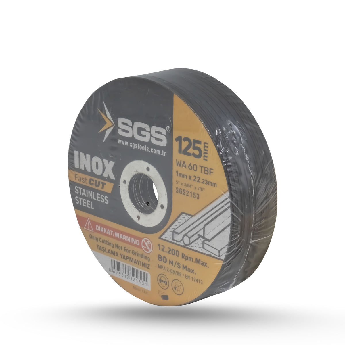 Disc abraziv debitare Professional, inox și oțel, 125 x 1 mm x 22,23 mm, 12.200 rpm, SGS2153
