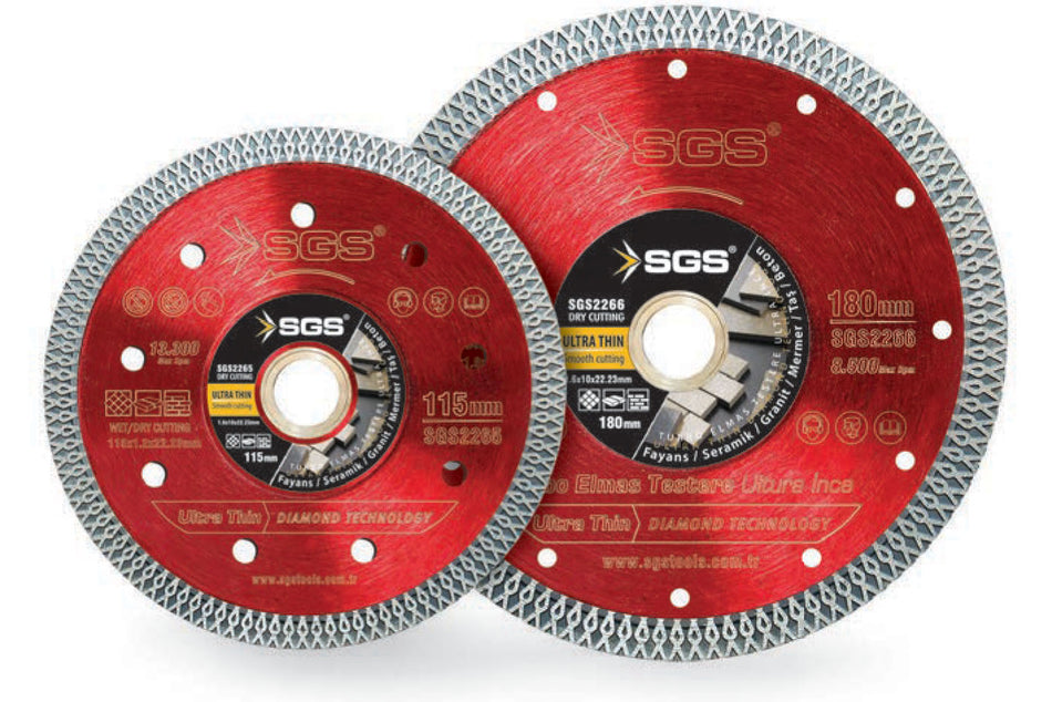 Disc diamantat SGS2266 Ultra Thin, 180 mm x 22,23 mm, tăiere gresie, faianță și ceramică