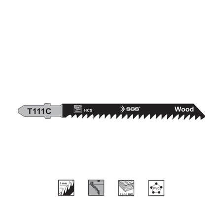 Set 5 pânze decupaj T111C pentru lemn 100 x 7.9 mm, Clean Cut