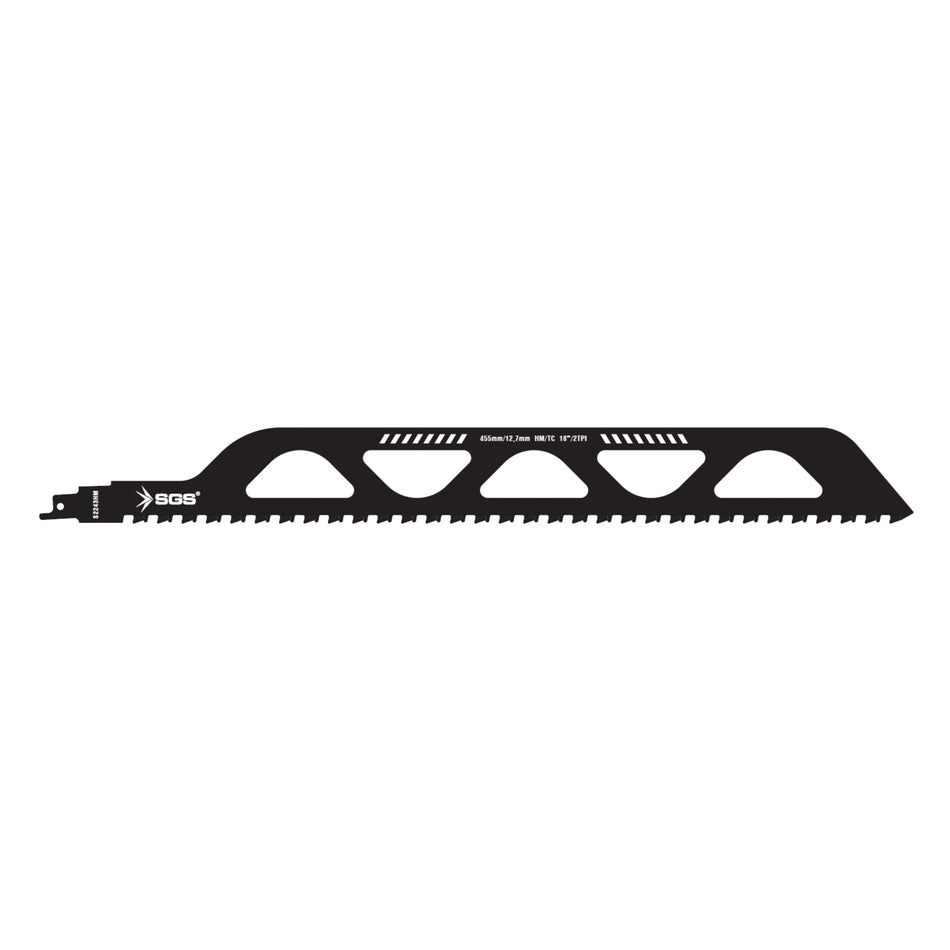 Pânză Fierăstrău sabie S2243HM 455 mm / 12,7 mm, HM/TC 18"/2TPI pentru beton, cărămidă și Ytong, Extra Strong