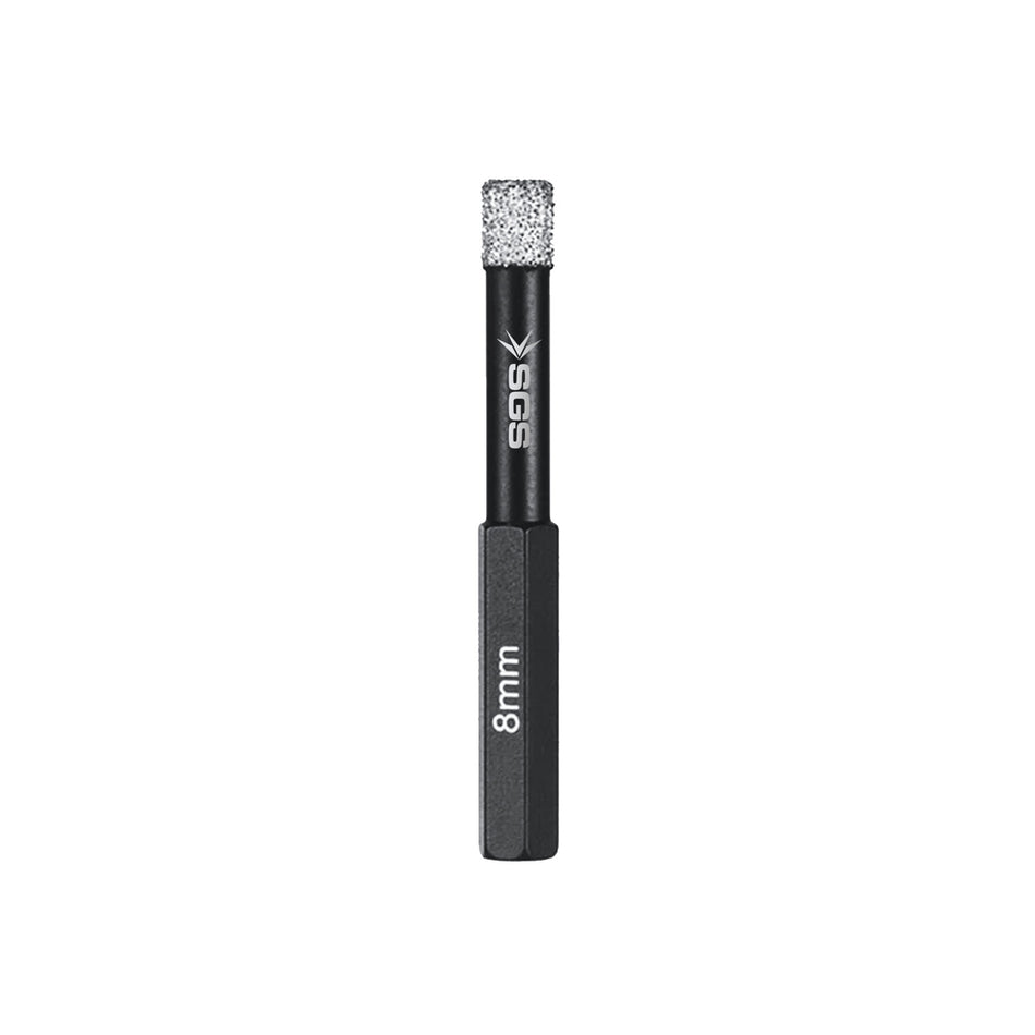 Burghiu diamantat HEX 8 mm SGS2757, pentru granit, marmură, piatră, cuarț