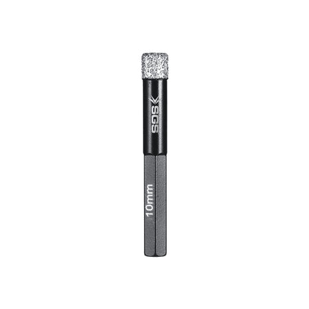 Burghiu diamantat HEX 10 mm SGS2758, pentru granit, marmură, piatră, cuarț