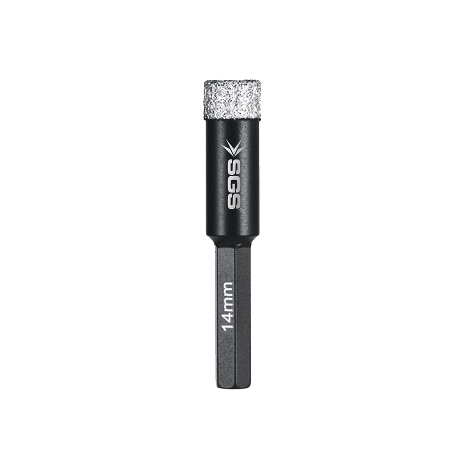 Burghiu diamantat HEX 14 mm SGS2760, pentru granit, marmură, piatră, cuarț