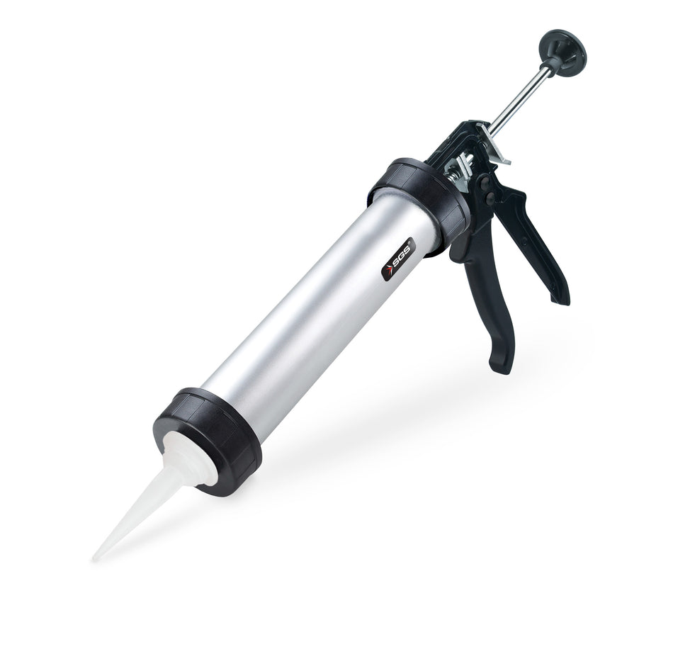 Pistol sosis metalic manual pentru cartuș 600 ml SGS, corp aluminiu, tijă cromată
