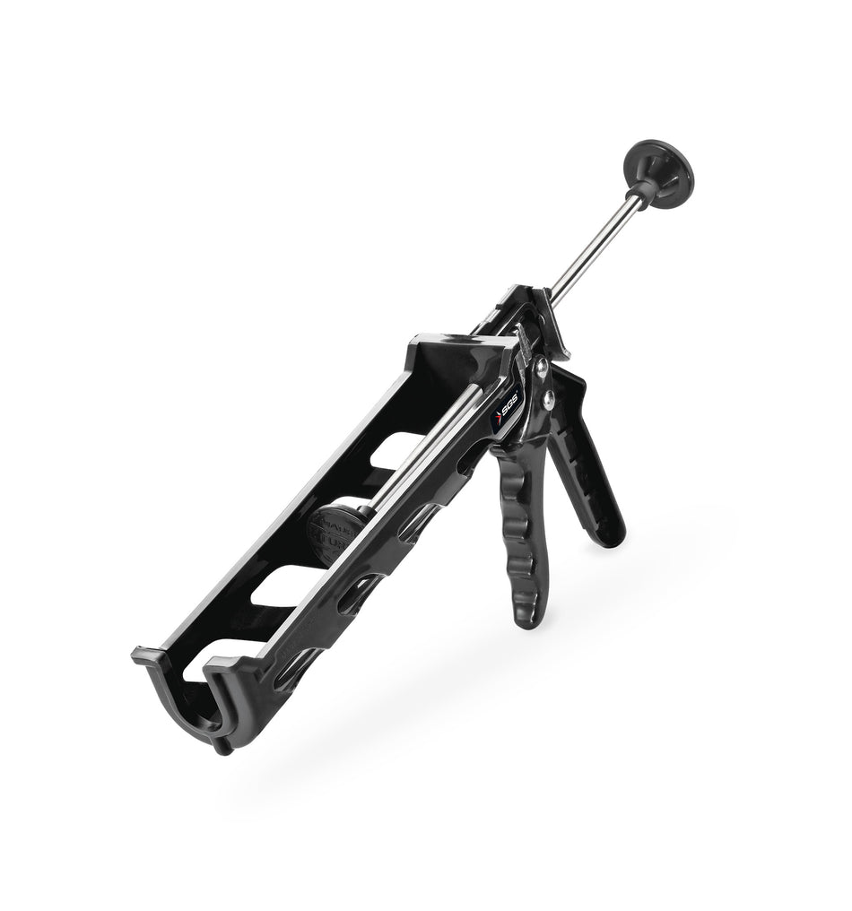 Pistol silicon manual SGS, corp plastic negru, tijă cromată