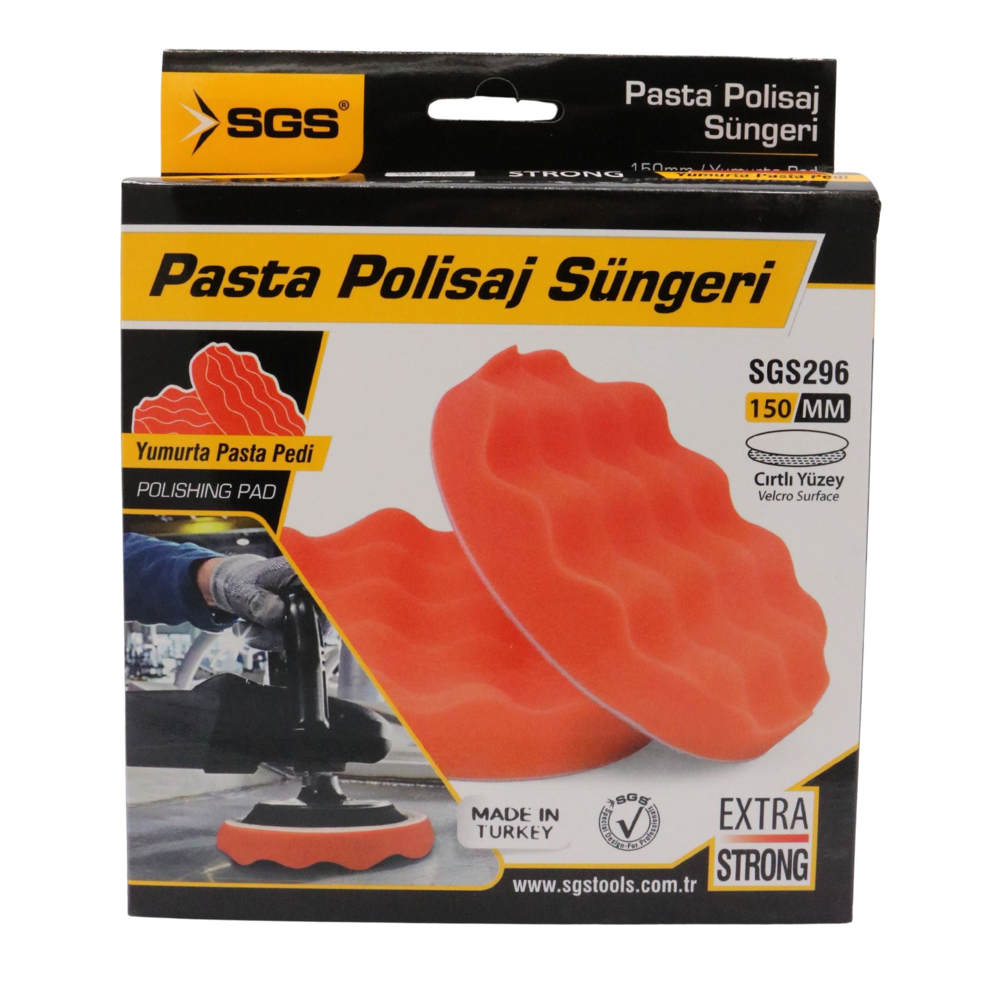 Burete polish ondulat cu prindere velcro 150 mm, SGS