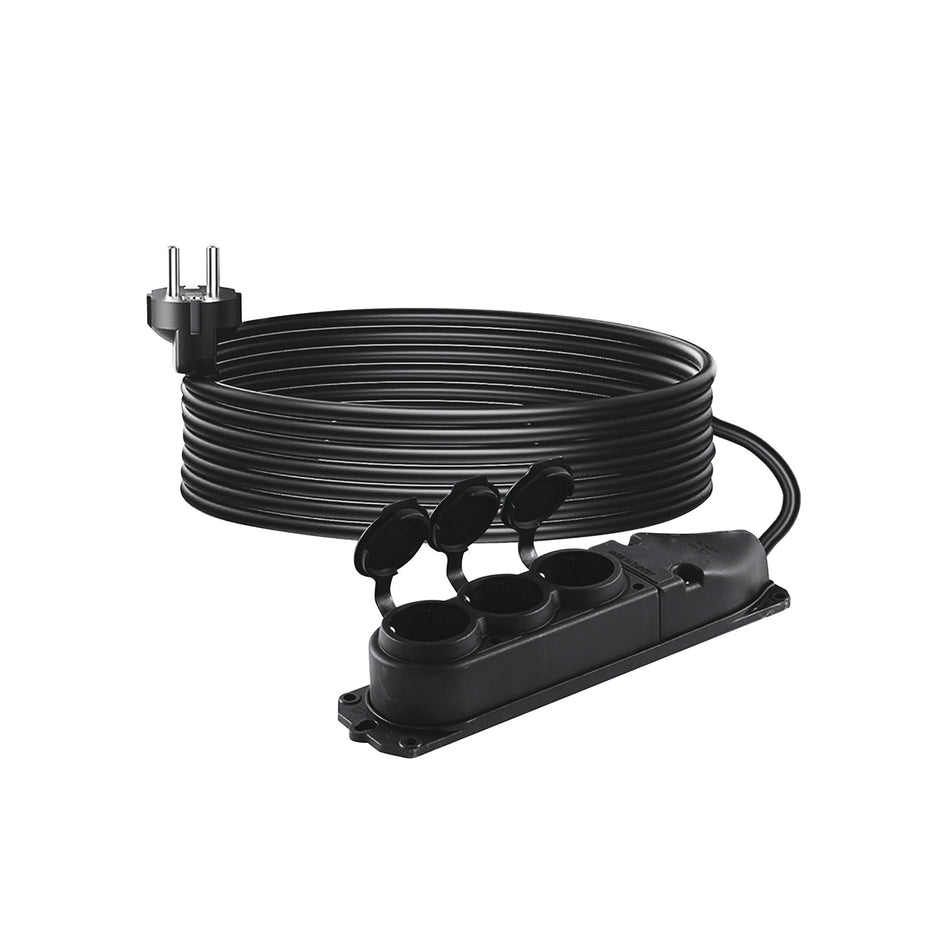 Prelungitor cauciuc 3 prize SGS, 3 x 2,5 mm, 10 m, 250 V, IP44