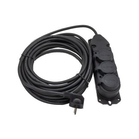 Prelungitor cauciuc 3 prize SGS, 3 x 2,5 mm, 10 m, 250 V, IP44