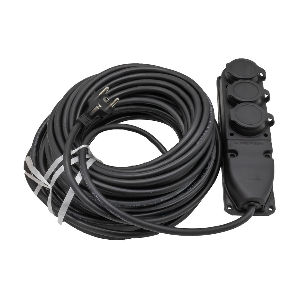 Prelungitor cauciuc 3 prize SGS, 3 x 2,5 mm, 20 m, 250 V, IP44