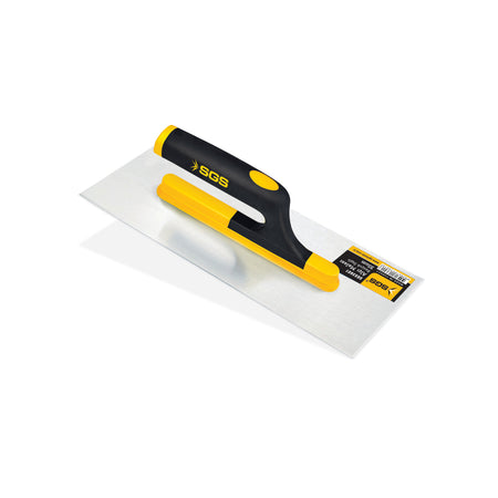 Gletieră profesională pentru aplicarea gletului și tencuielii, 35 cm, oțel polisat 0.7 mm, mâner deschis cauciucat ergonomic