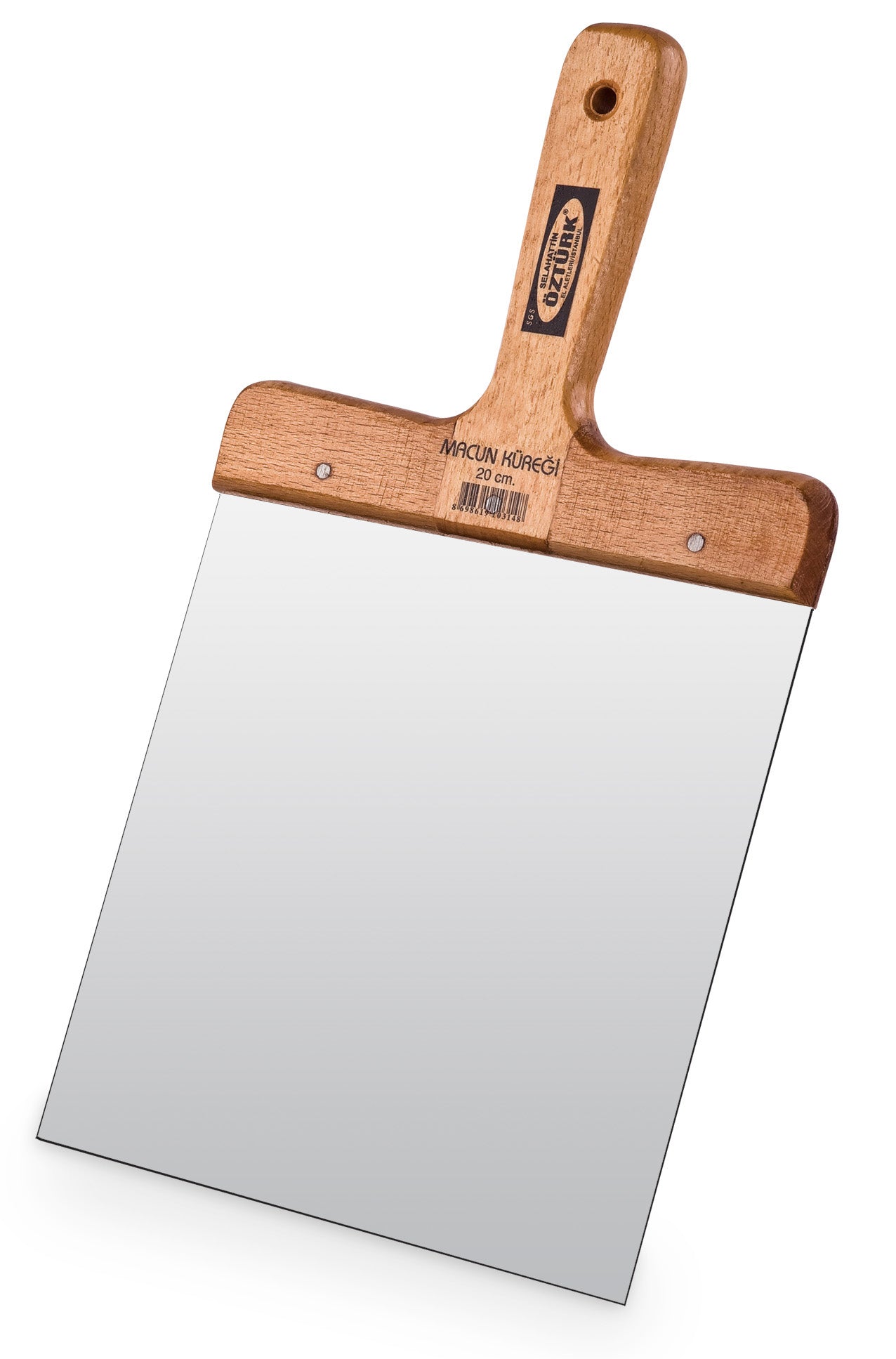 Spatulă Profesională pentru Glet SGS405 – Lamă Inox 0.70 mm, Mâner Lemn, 20 cm