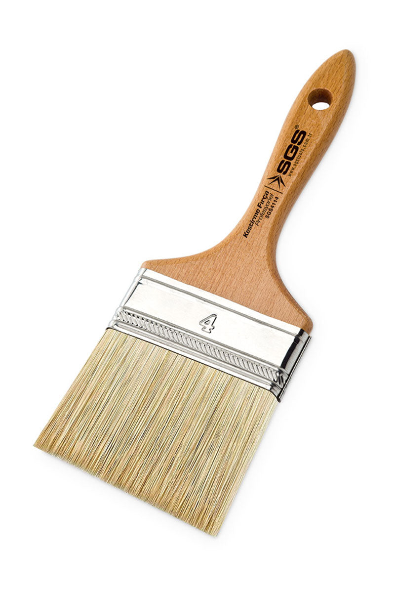 Pensulă pentru vopsit SGS4114, 4 inch (100 mm), mâner din lemn, pentru vopsele și lacuri