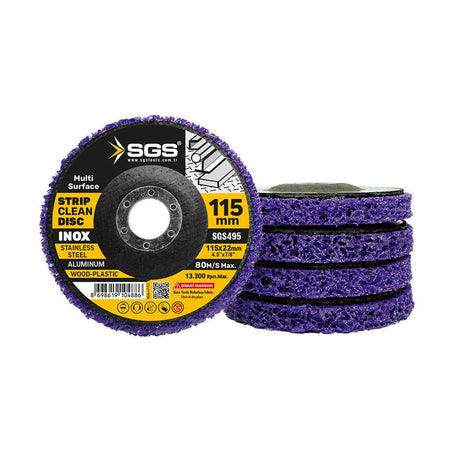 Disc abraziv tip burete SGS 115 mm pentru curățare și lustruire metal, inox, aluminiu, lemn și plastic