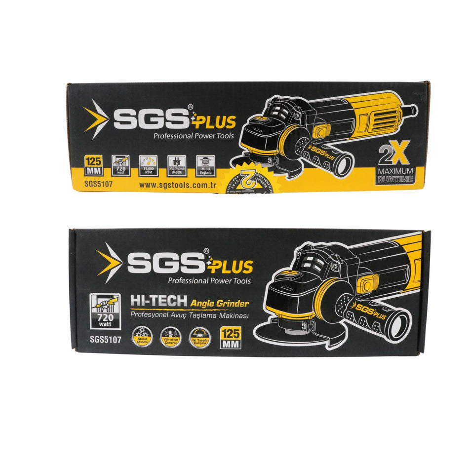 Polizor Unghiular SGS PLUS HI-TECH 125mm, 720W, 11.000 RPM, Filet M14, Profesional, Compact