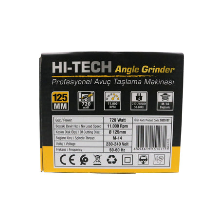Polizor Unghiular SGS PLUS HI-TECH 125mm, 720W, 11.000 RPM, Filet M14, Profesional, Compact