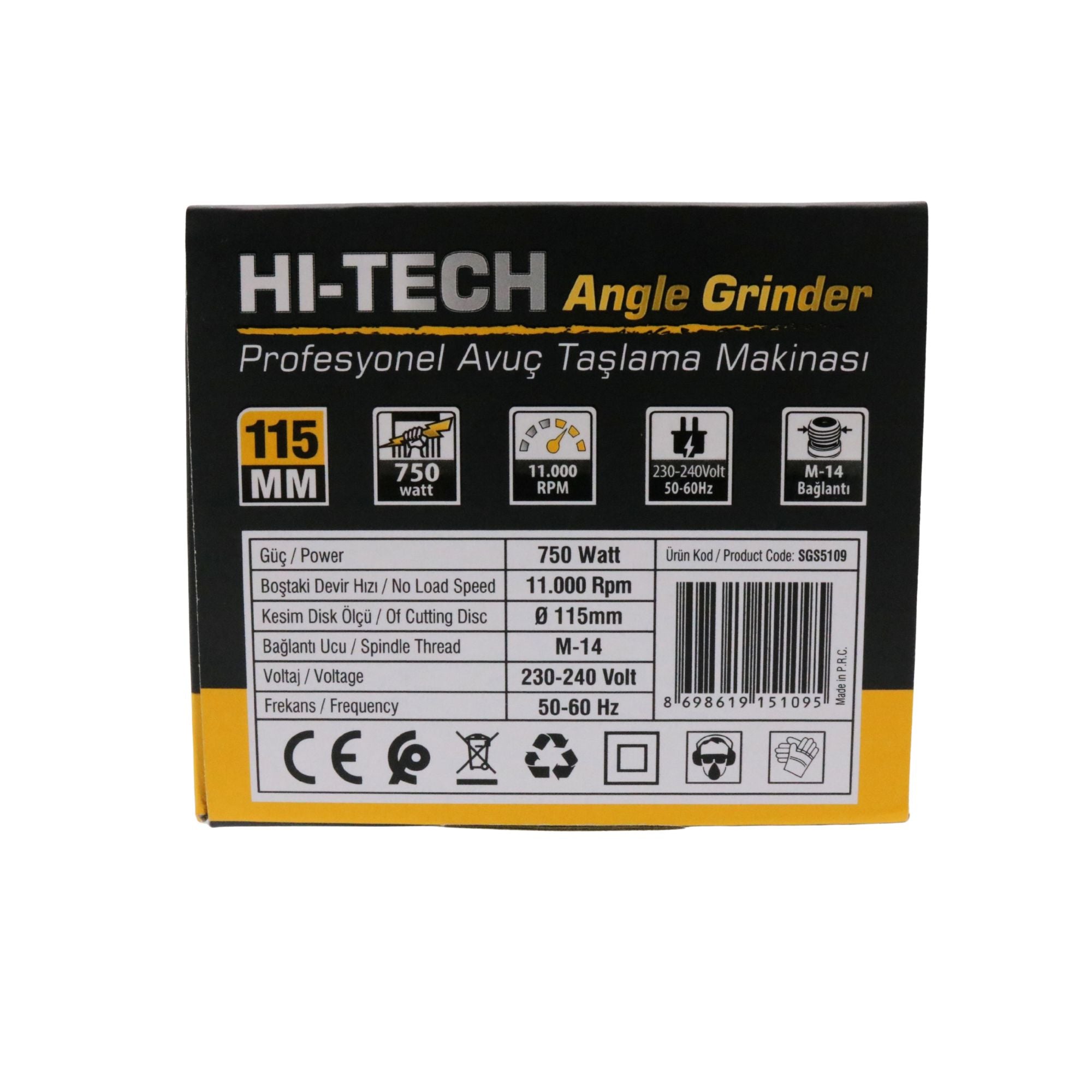 Polizor Unghiular SGS PLUS HI-TECH 115mm, 750W, 11.000 RPM, Filet M14, Profesional, Compact