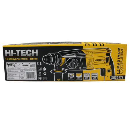 Ciocan Rotopercutor SDS Plus SGS PLUS SGS5179, 800W, 3 Funcții, 3J, Beton 26 mm, Set Burghie, Cutie Transport