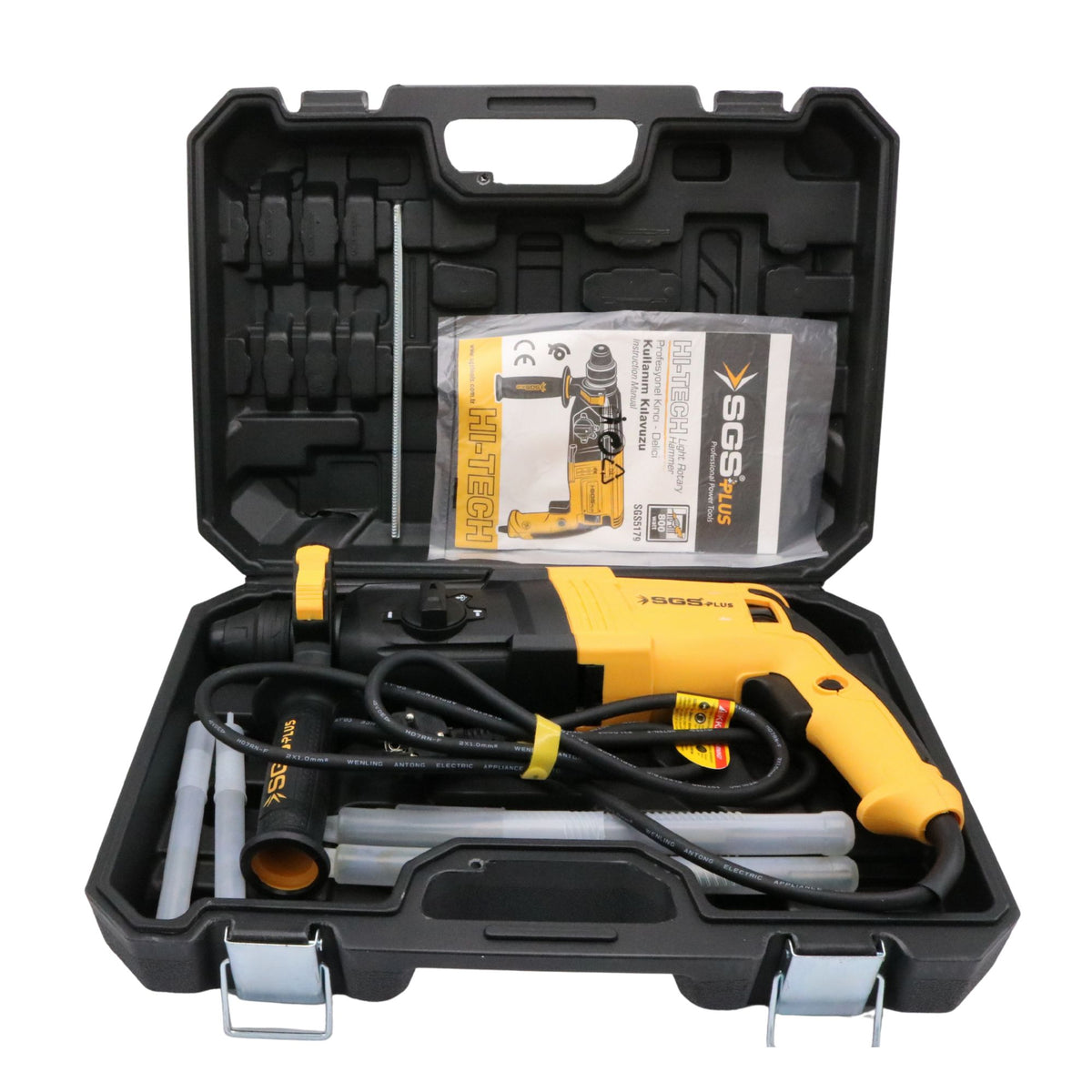 Ciocan Rotopercutor SDS Plus SGS PLUS SGS5179, 800W, 3 Funcții, 3J, Beton 26 mm, Set Burghie, Cutie Transport