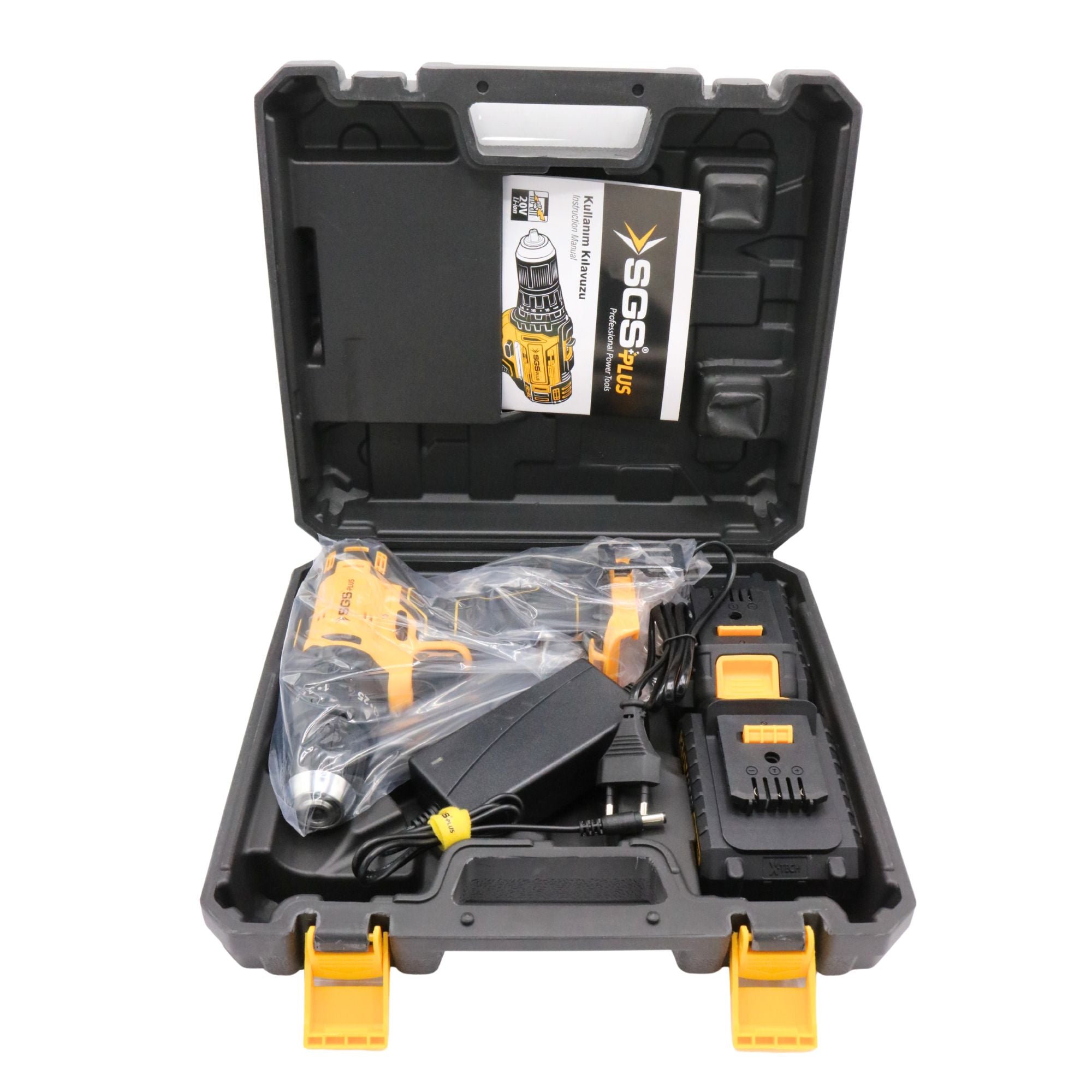 Bormașină cu acumulator, cu percuție SGS HI-TECH, 20V, 1.5Ah, 3 funcții, 2 acumulatori, 35 Nm, LED, valiză transport