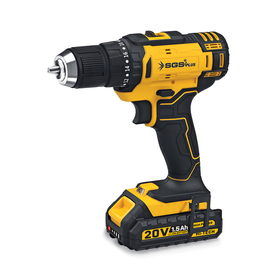Bormașină cu acumulator, 20V 1.5Ah Li-Ion, 35 Nm, 2 viteze, mandrină rapidă Auto-Lock