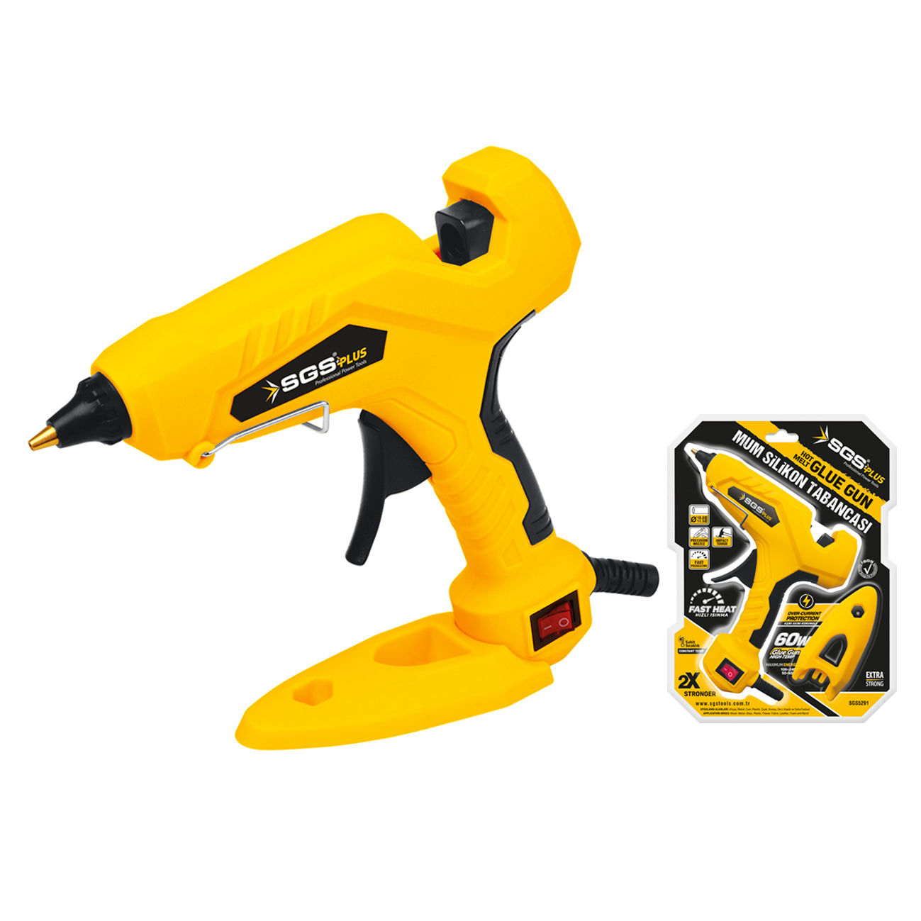 Pistol Electric pentru Silicon și Lipici SGS – 60 W – pentru batoane Ø10,8–11,5 mm