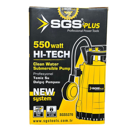 Pompă submersibilă apă curată SGS PLUS HI-TECH 550W, debit 12.000 l/h, înălțime refulare 9 m, cablu 10 m