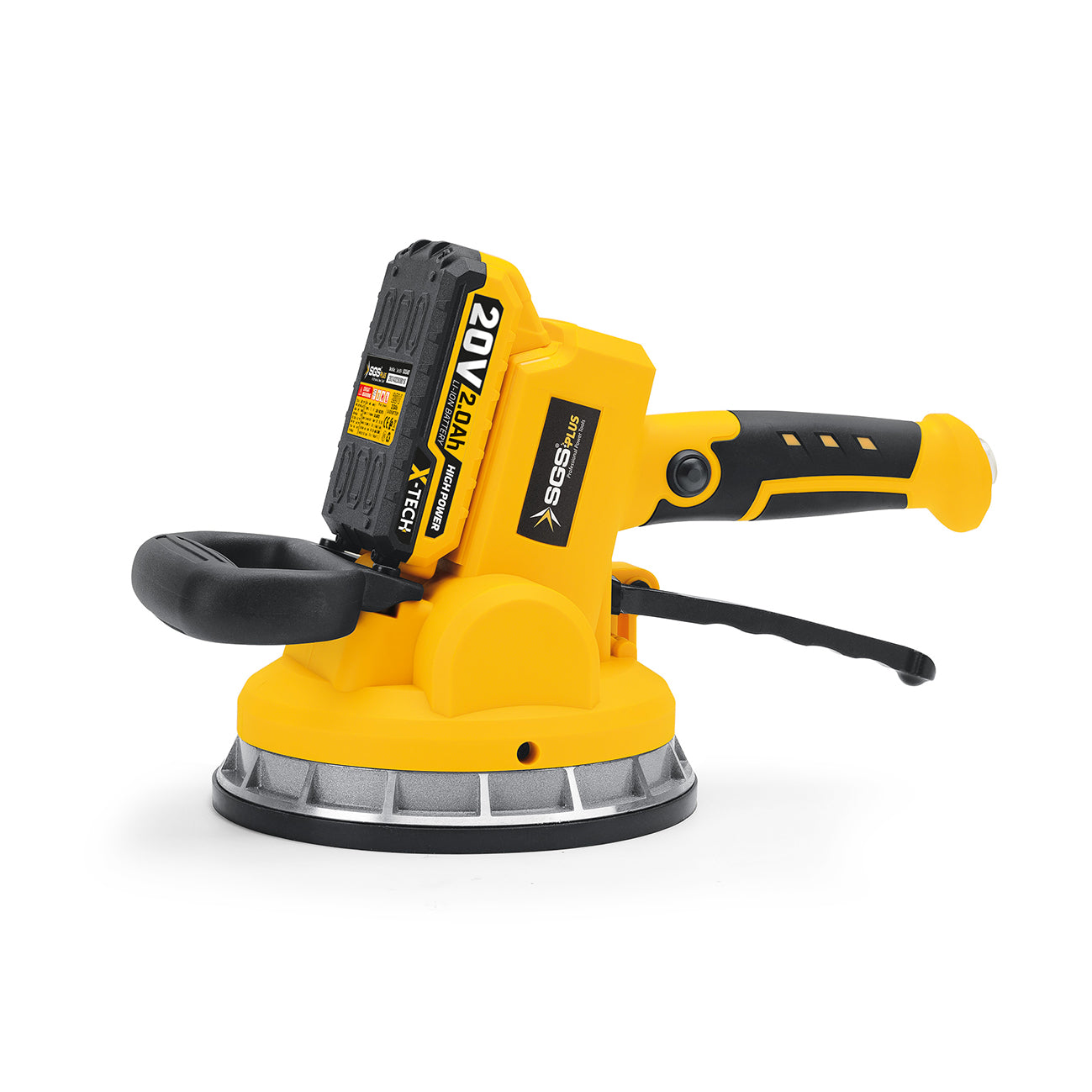 Ventuză electrică cu vibrații pentru plăci ceramice și granit SGS PLUS 20V, Ø180 mm, forță 100 kg, cu baterie 2.0Ah