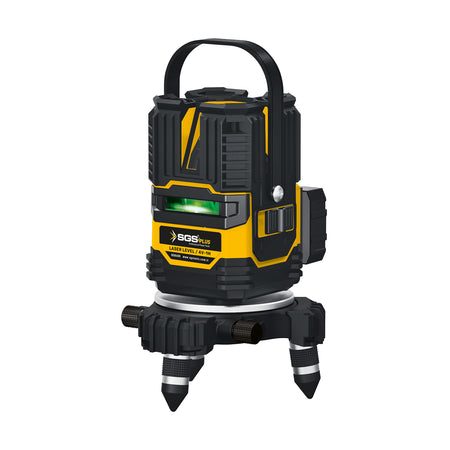 Nivelă laser verde 5 linii SGS PLUS HI-TECH 4V-1H, autonivelare, 360°, precizie ±3 mm/10 m, 2 baterii