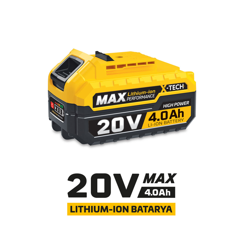 Baterie / Acumulator Li-Ion 20V 4.0Ah SGS PLUS X-TECH, autonomie mare, compatibilă cu unelte SGS PLUS