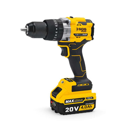 Mașină de găurit și înșurubat cu percuție, cu acumulator, 20V, brushless, 130 Nm, mandrină metalică Auto-Lock, set complet, SGS