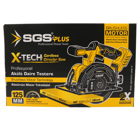 Mașină  / Circular de tăiat marmură și granit, cu acumulator, 20V, brushless, disc 125 mm, set complet, SGS