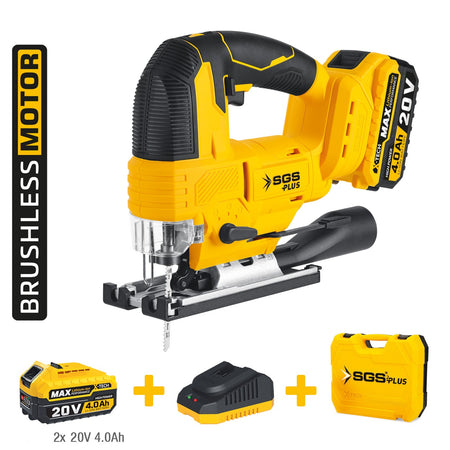 Fierăstrău pendular cu acumulator SGS PLUS 20V, motor brushless, set complet, 2 baterii 4.0Ah, valiză – SGS5545