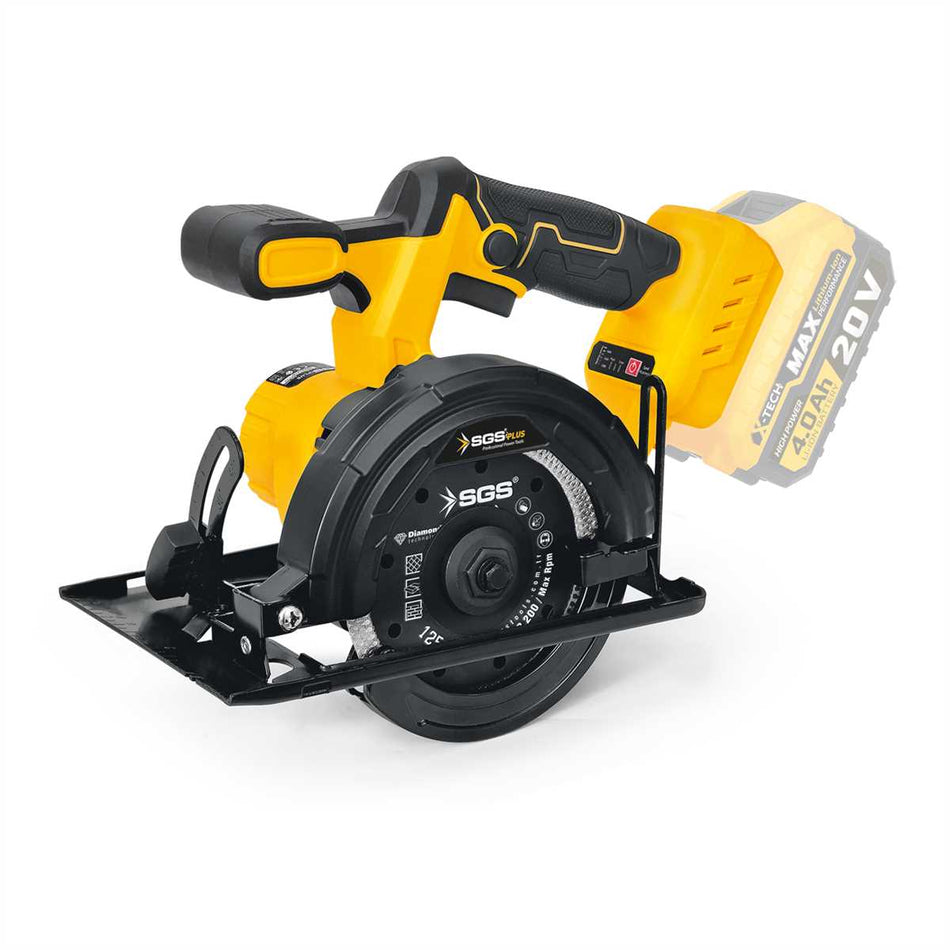 Mașină / Circular de tăiat marmură și granit, 20V, brushless, disc 125 mm, fără acumulator și încărcător, SGS