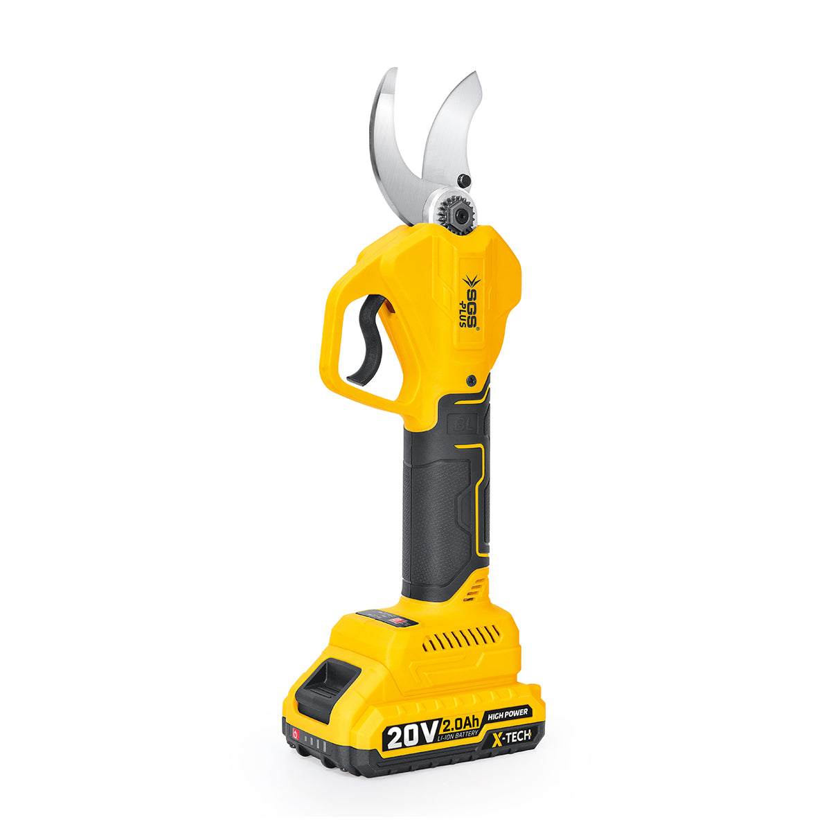 Foarfecă electrică pentru tăiere crengi cu acumulator SGS PLUS 20V, motor brushless, 2 baterii 2.0Ah, lamă SK-5, valiză – SGS5555