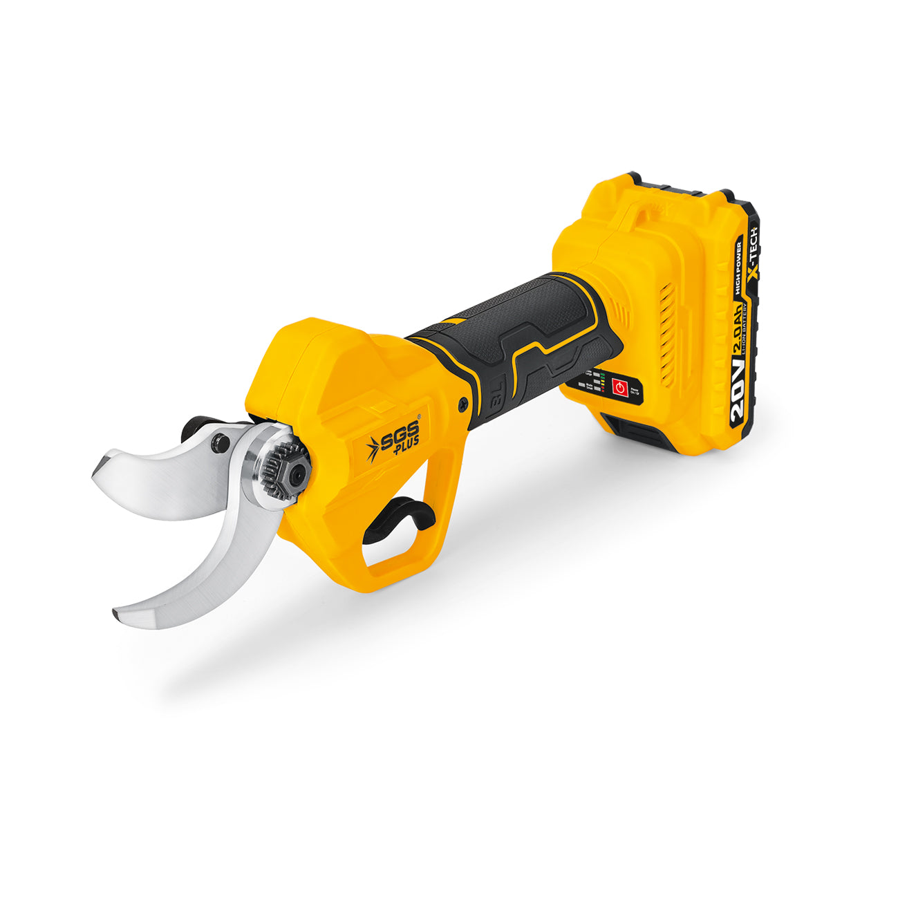 Foarfecă electrică pentru tăiere crengi cu acumulator SGS PLUS 20V, motor brushless, 2 baterii 2.0Ah, lamă SK-5, valiză – SGS5555