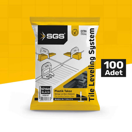 Distanțier autonivelare gresie și faianță tip pană – negru 20 mm SGS – 100 buc