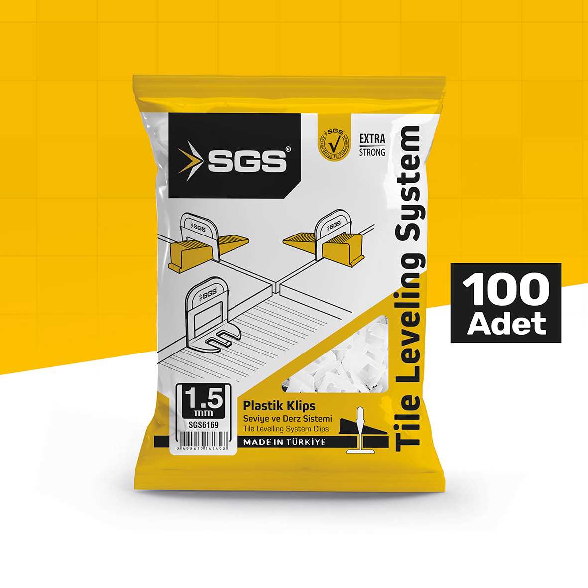 Distanțier autonivelare gresie și faianță 1.5 mm – clips plastic nivelare plăci ceramice SGS – 100 buc