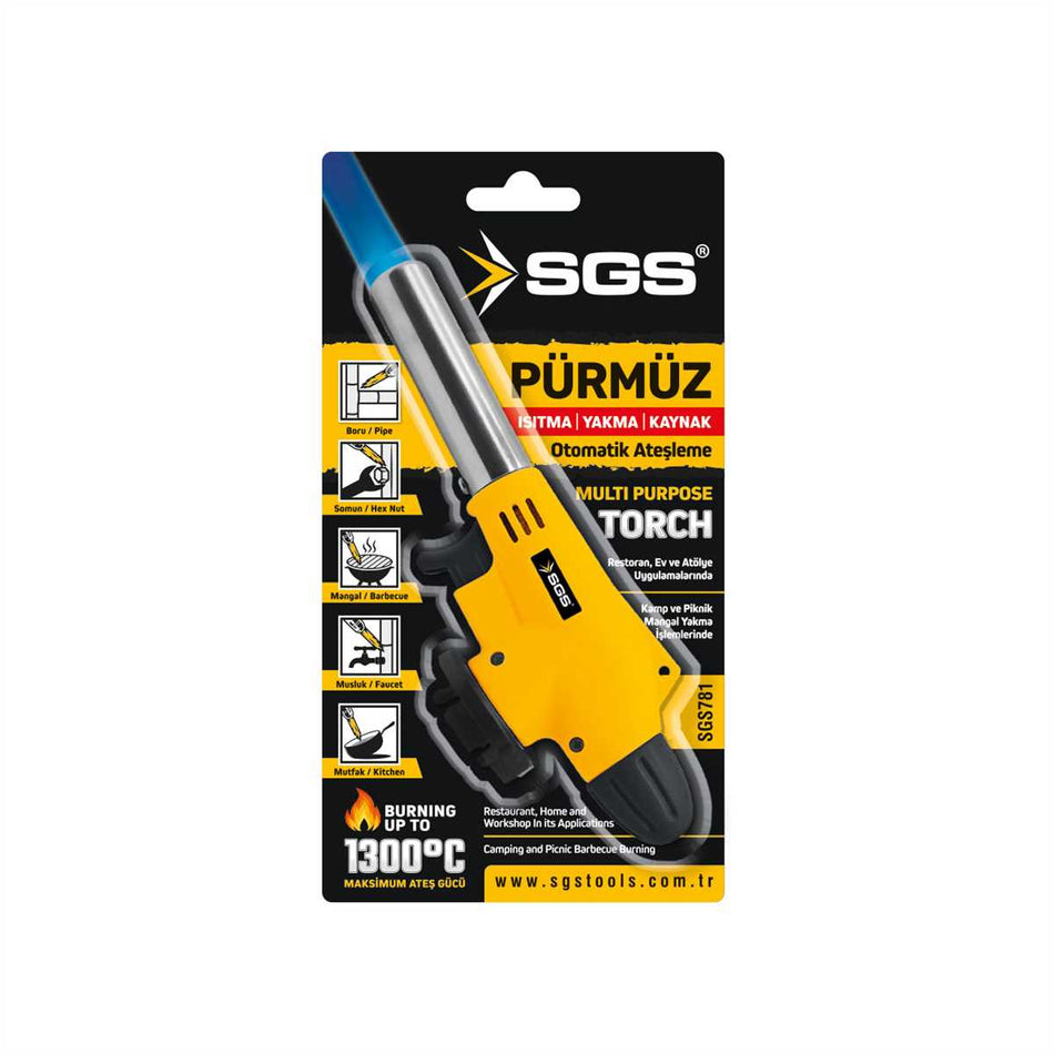 Arzător gaz cu aprindere piezo automată, reglaj flacără, max. 1300°C – SGS781