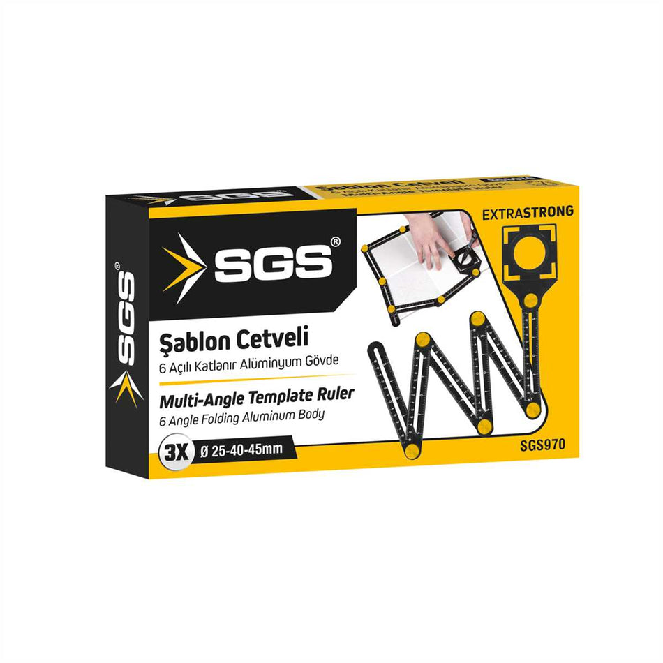 Șablon unghiular reglabil, 6 brațe, aluminiu, multifuncțional – SGS970