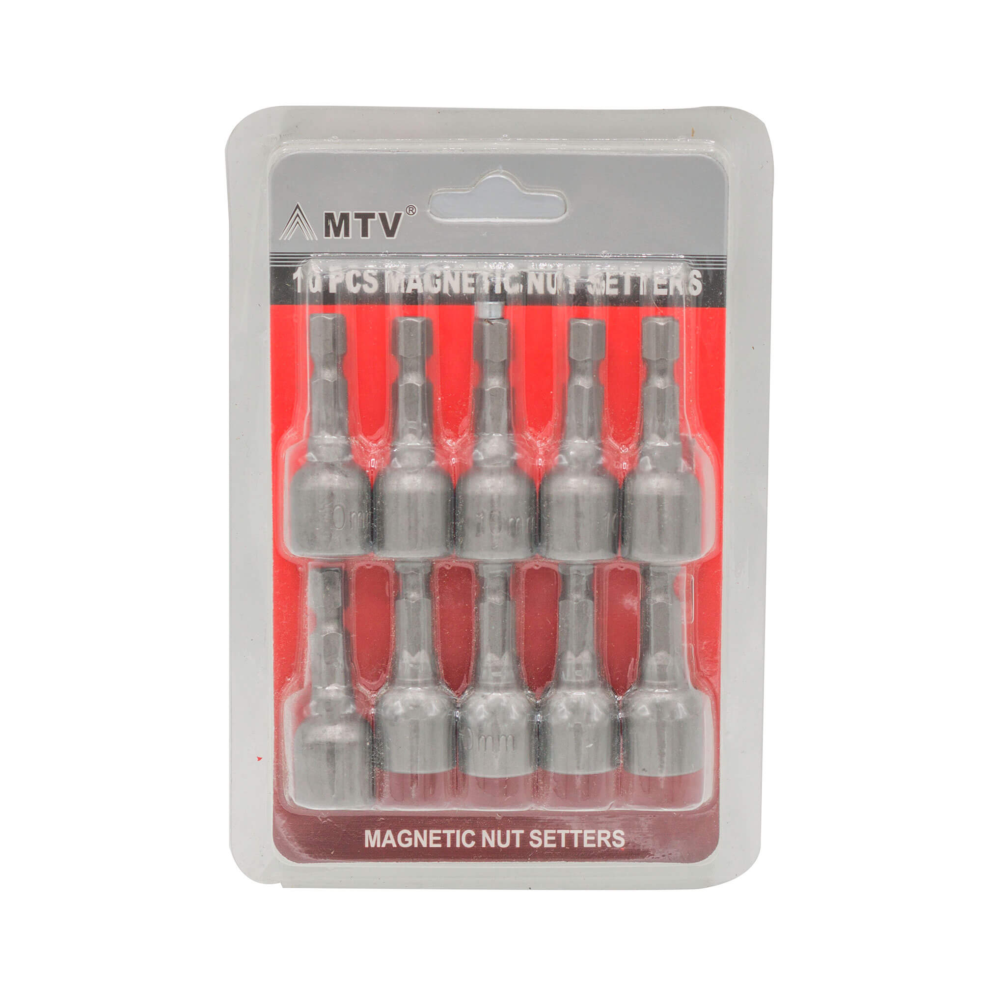 Tubulară bit magnetică 10 mm cu coadă, set 10 buc, MTV