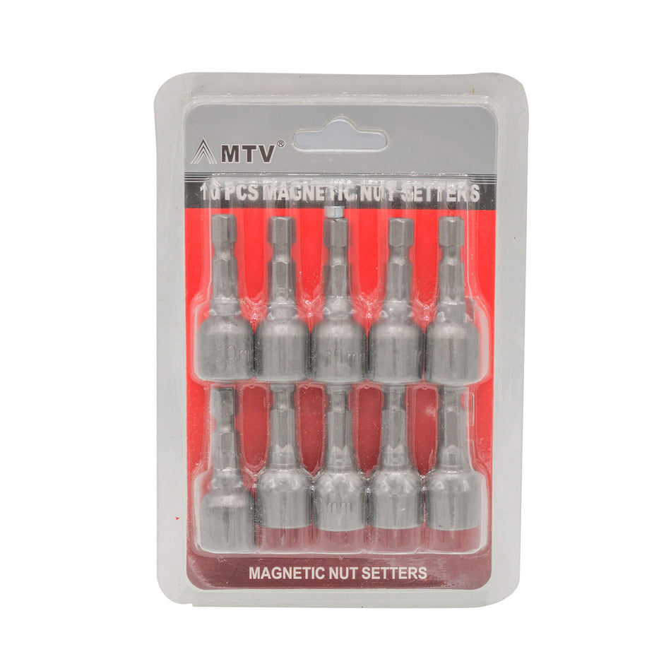 Tubulară bit magnetică 10 mm cu coadă, set 10 buc, MTV